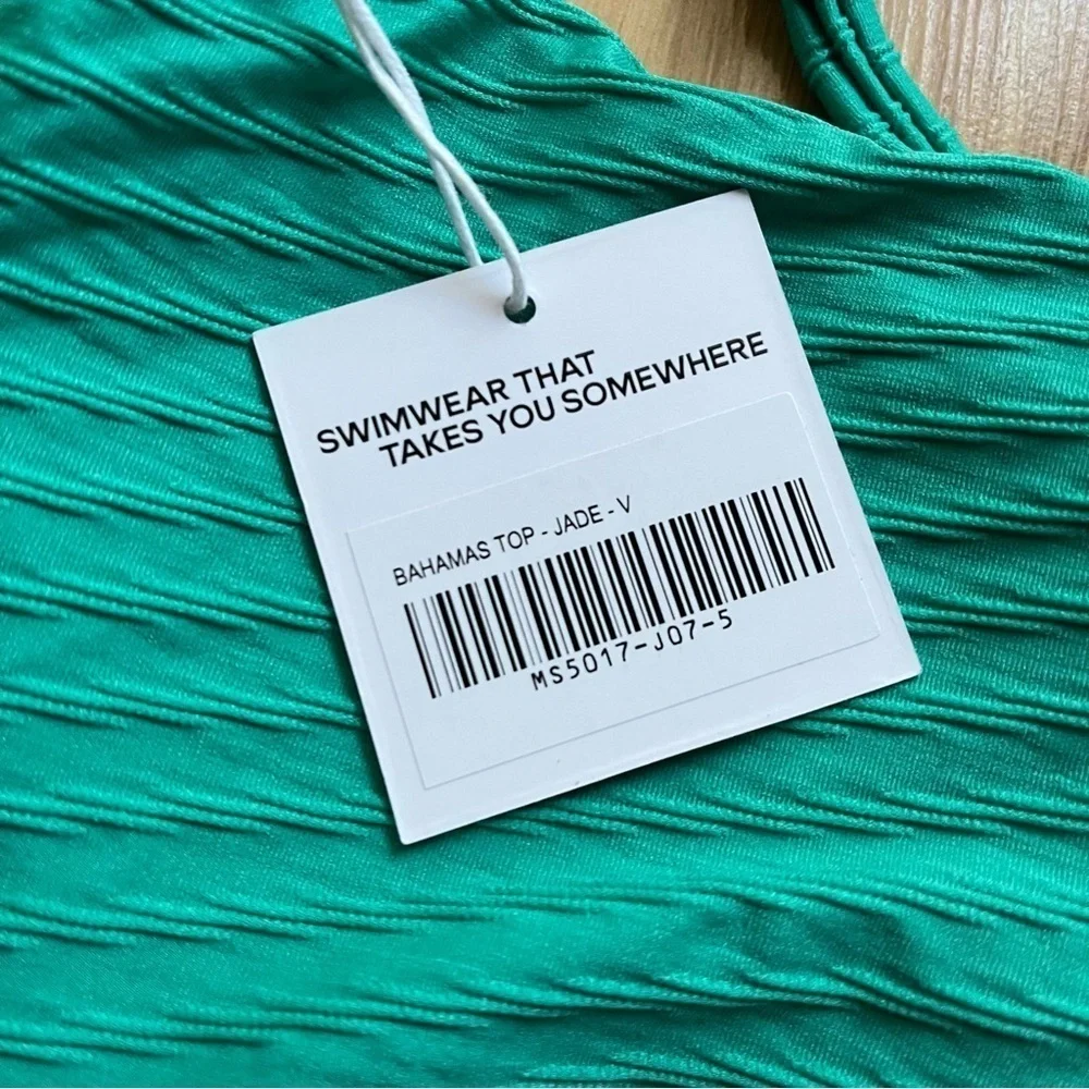 Monday swimwear Bahamas top in jade size V XL GREEN TIE BACK